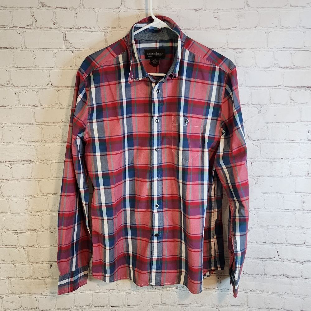 Men's No Boundaries longsleeve button-down shirt, size Large